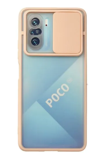 Newface Xiaomi Poco F3 Kılıf Palm Buzlu Kamera Sürgülü Silikon - Pembe resmi