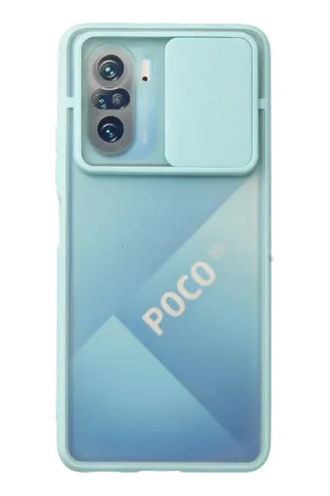 Newface Xiaomi Poco F3 Kılıf Palm Buzlu Kamera Sürgülü Silikon - Turkuaz resmi