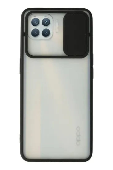 Newface Oppo Reno 4 Lite Kılıf Palm Buzlu Kamera Sürgülü Silikon - Siyah resmi