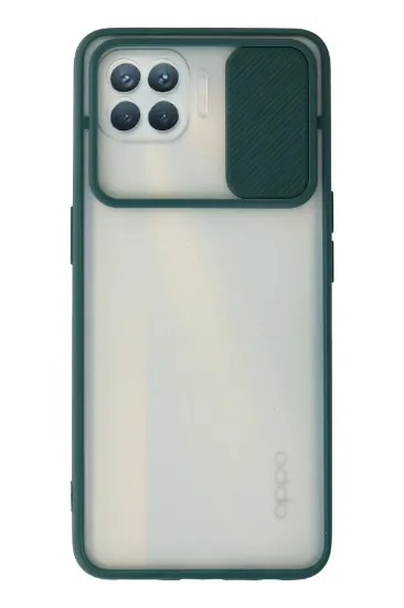 Newface Oppo Reno 4 Lite Kılıf Palm Buzlu Kamera Sürgülü Silikon - Yeşil resmi