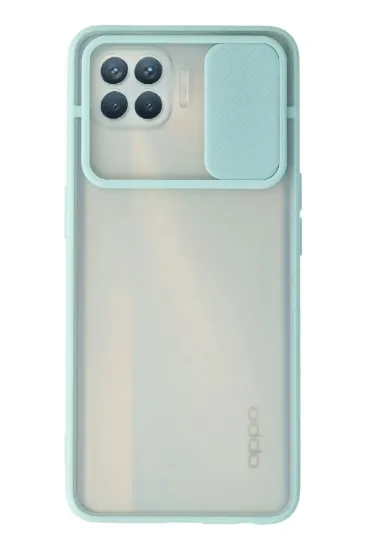 Newface Oppo Reno 4 Lite Kılıf Palm Buzlu Kamera Sürgülü Silikon - Turkuaz resmi