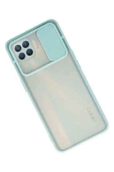 Newface Oppo Reno 4 Lite Kılıf Palm Buzlu Kamera Sürgülü Silikon - Turkuaz resmi