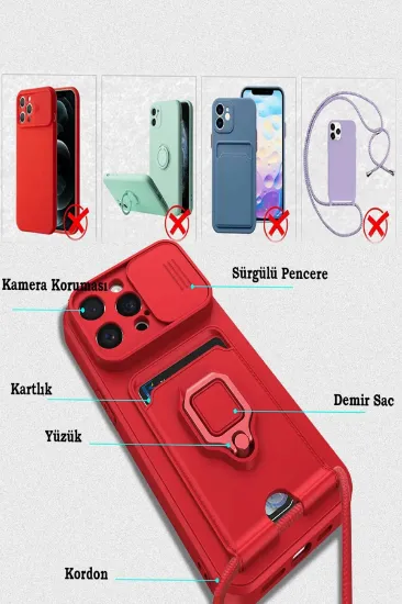 Newface iPhone 15 Pro Max Kılıf Zuma Kartvizitli Yüzüklü Silikon - Lacivert resmi