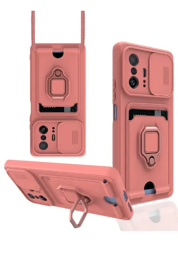 Newface Xiaomi Mi 11T Pro Kılıf Zuma Kartvizitli Yüzüklü Silikon - Pembe resmi