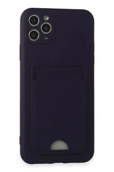 Newface iPhone 11 Pro Max Kılıf Kelvin Kartvizitli Silikon - Derin Mor resmi