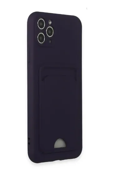 Newface iPhone 11 Pro Max Kılıf Kelvin Kartvizitli Silikon - Derin Mor resmi