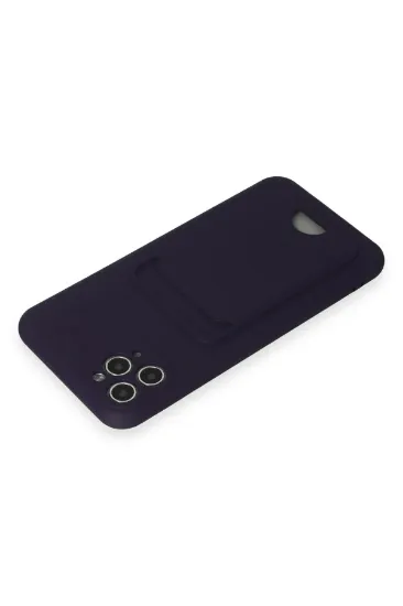 Newface iPhone 11 Pro Max Kılıf Kelvin Kartvizitli Silikon - Derin Mor resmi