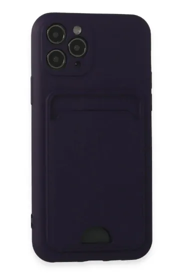 Newface iPhone 11 Pro Kılıf Kelvin Kartvizitli Silikon - Derin Mor resmi