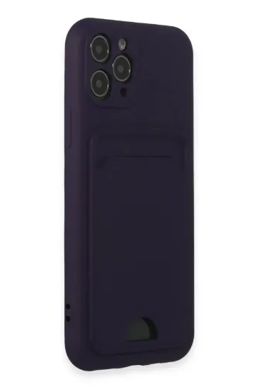 Newface iPhone 11 Pro Kılıf Kelvin Kartvizitli Silikon - Derin Mor resmi