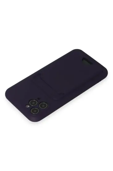 Newface iPhone 11 Pro Kılıf Kelvin Kartvizitli Silikon - Derin Mor resmi