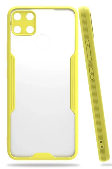 Newface Realme C15 Kılıf Platin Silikon - Sarı resmi