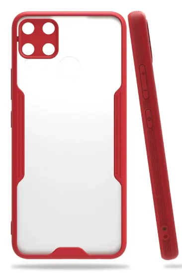 Newface Realme C15 Kılıf Platin Silikon - Kırmızı resmi