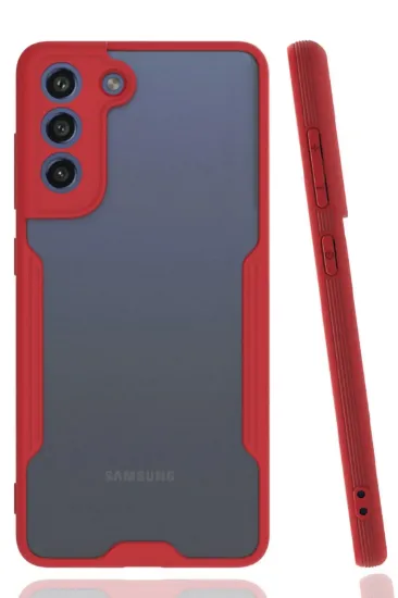 Newface Samsung Galaxy S21 FE Kılıf Platin Silikon - Kırmızı resmi