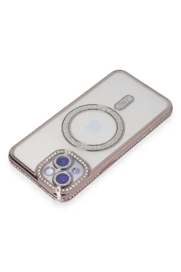 Newface iPhone 15 Kılıf Joke Simli Magneticsafe Kılıf - Pembe resmi