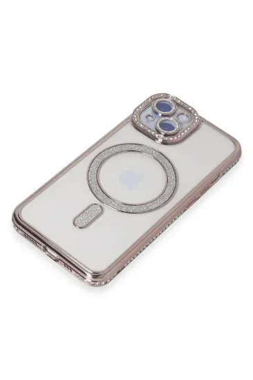Newface iPhone 15 Kılıf Joke Simli Magneticsafe Kılıf - Pembe resmi