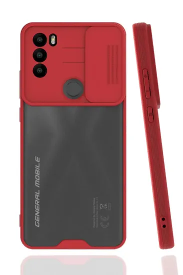 Newface General Mobile GM 21 Plus Kılıf Platin Kamera Koruma Silikon - Kırmızı resmi