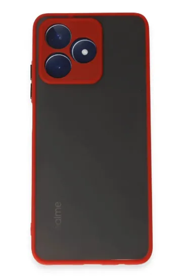 Newface Realme C53 Kılıf Montreal Silikon Kapak - Kırmızı resmi