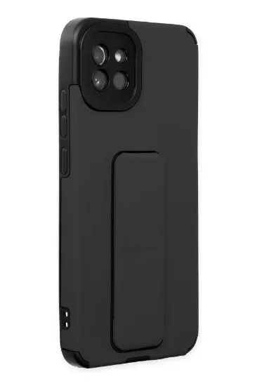 Newface Samsung Galaxy A03 Kılıf Mega Standlı Silikon - Siyah resmi