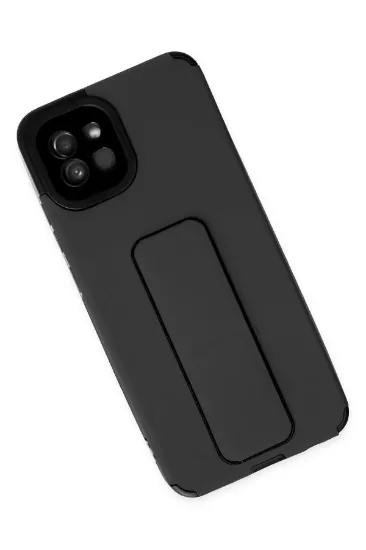 Newface Samsung Galaxy A03 Kılıf Mega Standlı Silikon - Siyah resmi