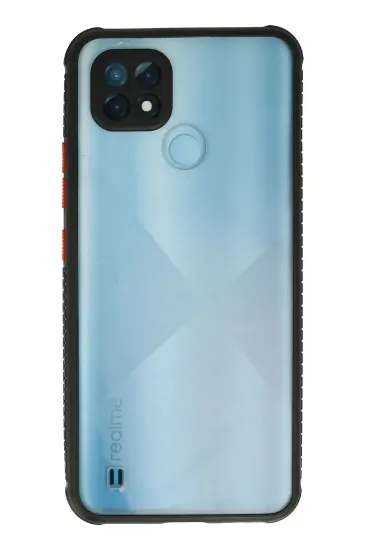 Newface Realme C21 Kılıf Miami Şeffaf Silikon - Siyah resmi