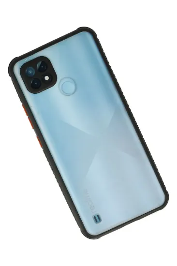 Newface Realme C21 Kılıf Miami Şeffaf Silikon - Siyah resmi