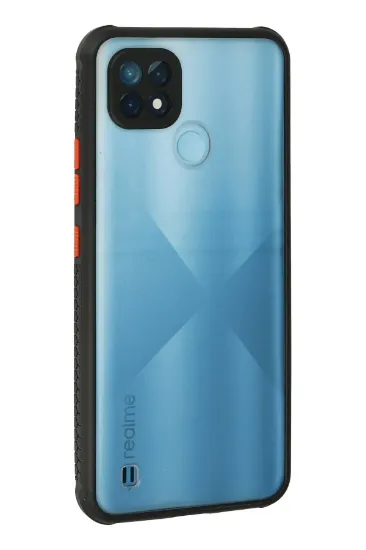 Newface Realme C21 Kılıf Miami Şeffaf Silikon - Siyah resmi