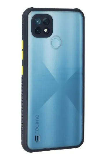 Newface Realme C21 Kılıf Miami Şeffaf Silikon - Lacivert resmi