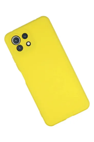 Newface Xiaomi Mİ 11 Lite Kılıf Nano içi Kadife Silikon - Sarı resmi