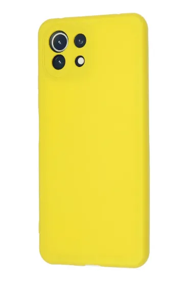 Newface Xiaomi Mİ 11 Lite Kılıf Nano içi Kadife Silikon - Sarı resmi