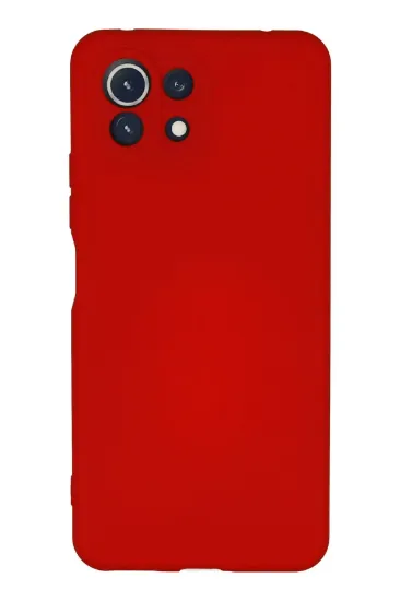 Newface Xiaomi Mİ 11 Lite Kılıf Nano içi Kadife Silikon - Kırmızı resmi