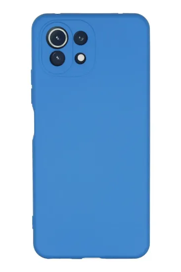 Newface Xiaomi Mİ 11 Lite Kılıf Nano içi Kadife Silikon - Mavi resmi