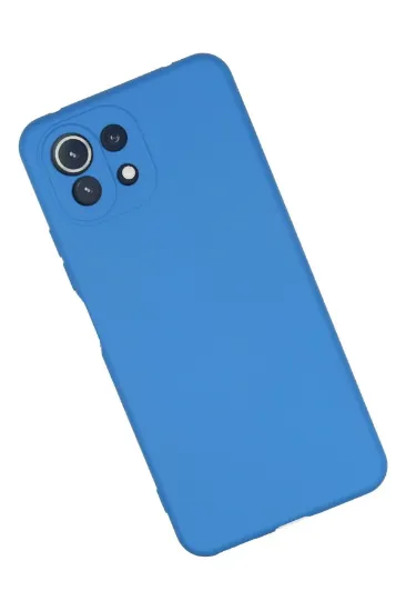 Newface Xiaomi Mİ 11 Lite Kılıf Nano içi Kadife Silikon - Mavi resmi