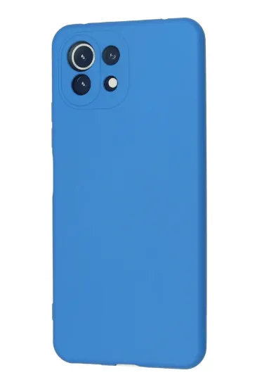 Newface Xiaomi Mİ 11 Lite Kılıf Nano içi Kadife Silikon - Mavi resmi