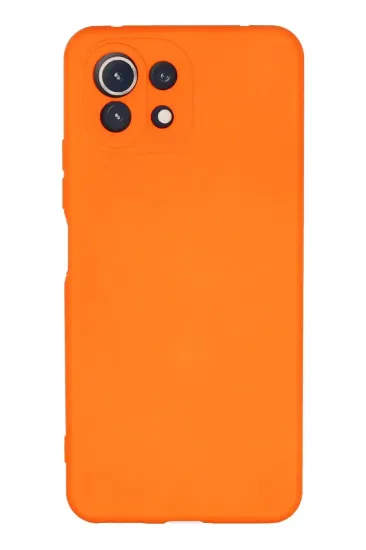 Newface Xiaomi Mİ 11 Lite Kılıf Nano içi Kadife Silikon - Turuncu resmi