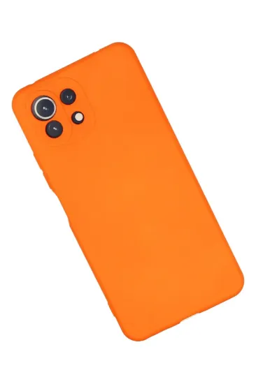 Newface Xiaomi Mİ 11 Lite Kılıf Nano içi Kadife Silikon - Turuncu resmi