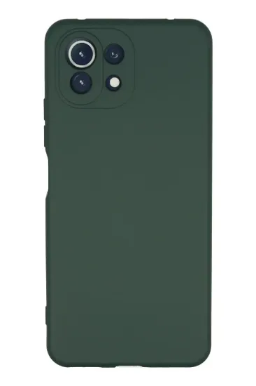 Newface Xiaomi Mİ 11 Lite Kılıf Nano içi Kadife Silikon - Koyu Yeşil resmi