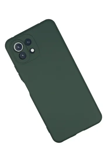 Newface Xiaomi Mİ 11 Lite Kılıf Nano içi Kadife Silikon - Koyu Yeşil resmi