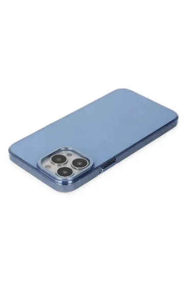 Newface iPhone 14 Pro Kılıf Anka PC Sert Metal Kapak - Mavi resmi