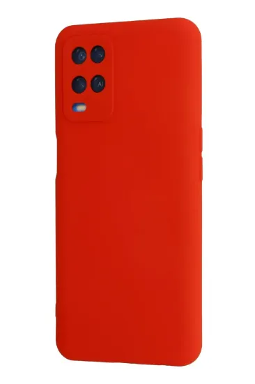 Newface Oppo A54 4G Kılıf Nano içi Kadife Silikon - Kırmızı resmi