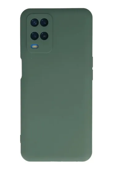 Newface Oppo A54 4G Kılıf Nano içi Kadife Silikon - Koyu Yeşil resmi