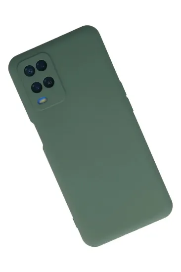 Newface Oppo A54 4G Kılıf Nano içi Kadife Silikon - Koyu Yeşil resmi