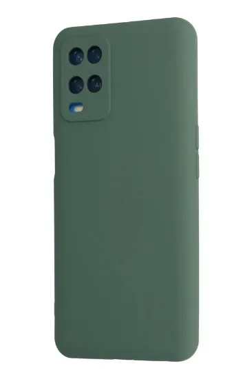 Newface Oppo A54 4G Kılıf Nano içi Kadife Silikon - Koyu Yeşil resmi