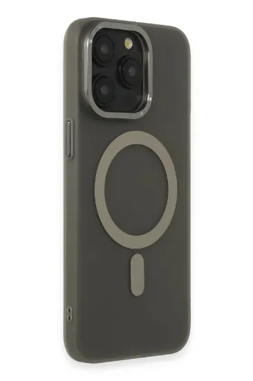 Newface iPhone 15 Pro Kılıf Lodos Magneticsafe Mat Kapak - Titan Gri resmi