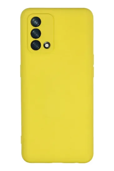 Newface Oppo A74 4G Kılıf Nano içi Kadife Silikon - Sarı resmi