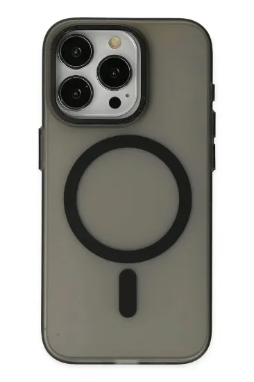 Newface iPhone 15 Pro Max Kılıf Lodos Magneticsafe Mat Kapak - Siyah resmi