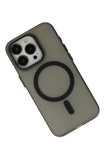 Newface iPhone 15 Pro Max Kılıf Lodos Magneticsafe Mat Kapak - Siyah resmi