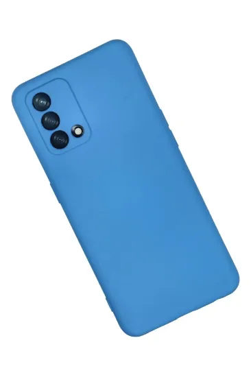 Newface Oppo A74 4G Kılıf Nano içi Kadife Silikon - Mavi resmi