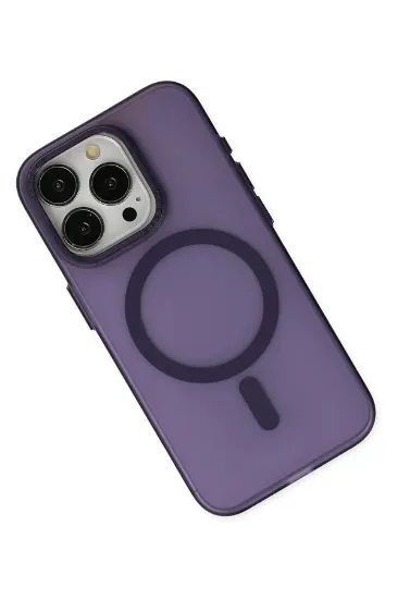 Newface iPhone 15 Pro Max Kılıf Lodos Magneticsafe Mat Kapak - Mor resmi