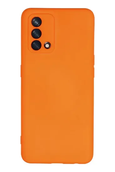 Newface Oppo A74 4G Kılıf Nano içi Kadife Silikon - Turuncu resmi
