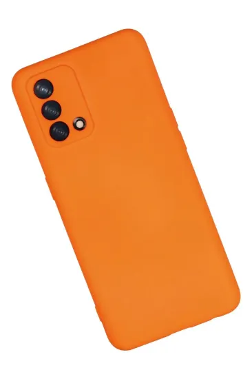 Newface Oppo A74 4G Kılıf Nano içi Kadife Silikon - Turuncu resmi